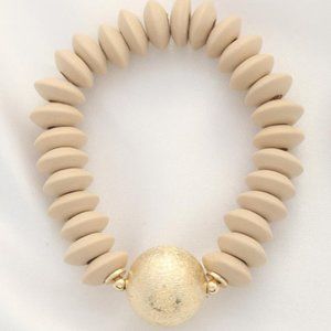 BALL BEAD WOOD DISC BRACELET